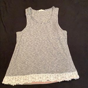 Hem & Thread tank top with lace on bottom size L